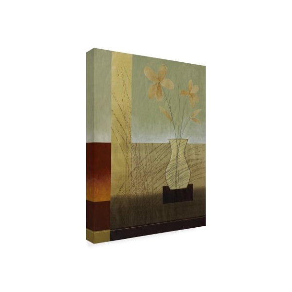 Pablo Esteban 'Flowers In Vase And Scratches' Canvas Art,24x32